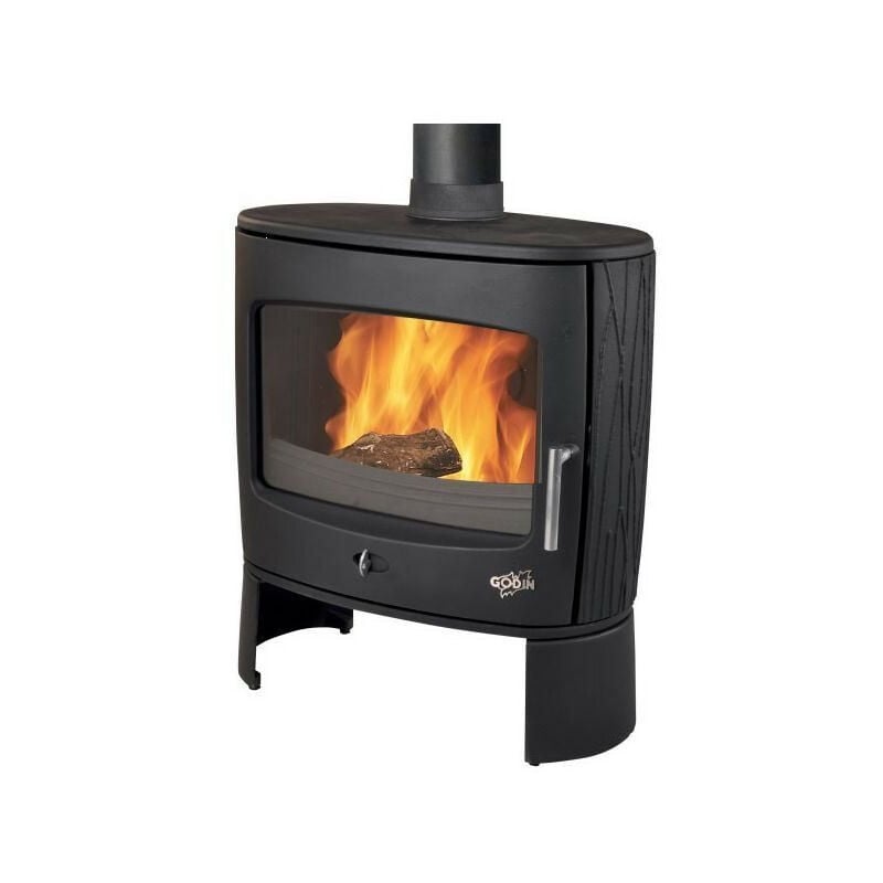 Poêle à Bois Fonte-ECLIPSE-8 kW-Peint anthracite GODIN - 388118 – Image 4