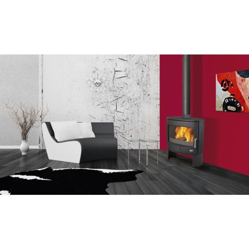 Poêle à Bois Fonte-ECLIPSE-8 kW-Peint anthracite GODIN - 388118 – Image 2