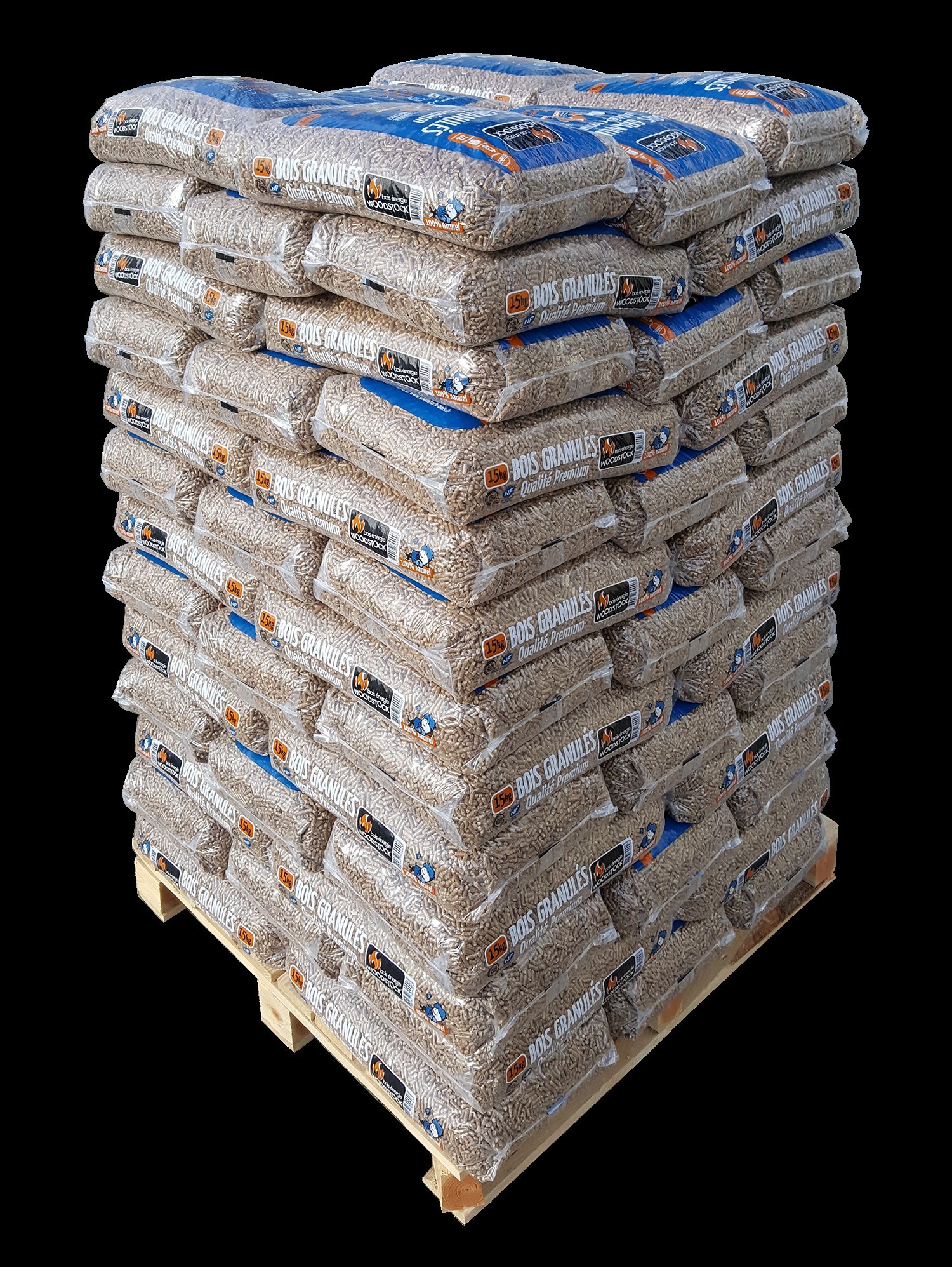 Granulés bois Woodstock – Palette de 72 sacs 15 kg